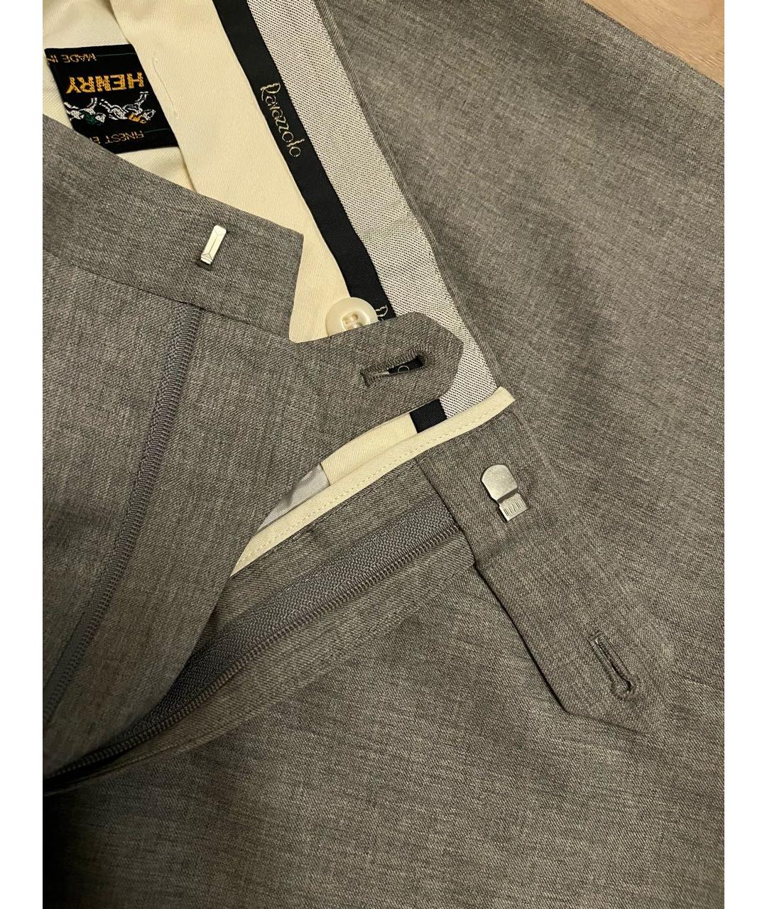 RAVAZZOLO Серые шерстяные классические брюки, фото 6
