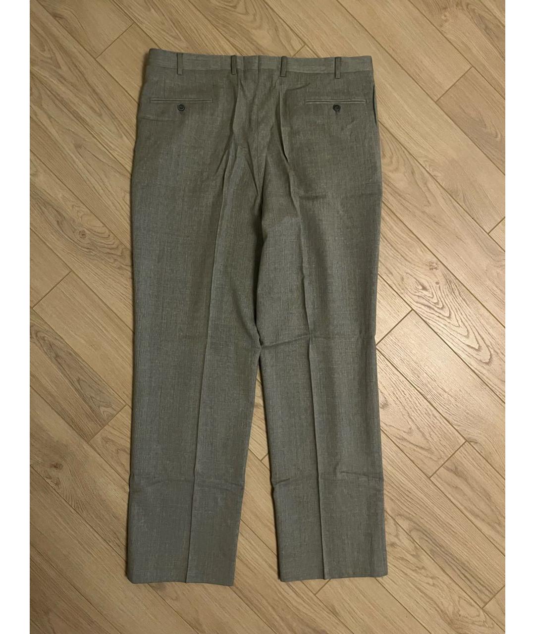 RAVAZZOLO Серые шерстяные классические брюки, фото 2