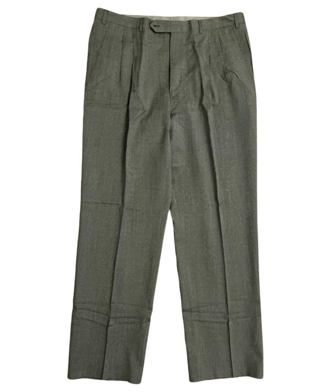 RAVAZZOLO Серые шерстяные классические брюки, фото 1