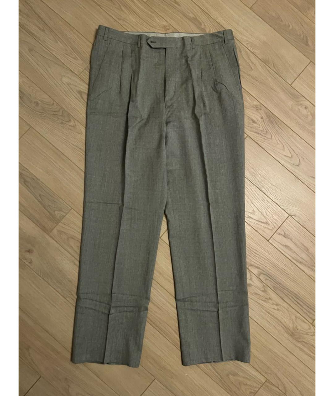 RAVAZZOLO Серые шерстяные классические брюки, фото 8