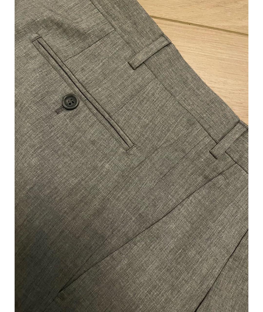 RAVAZZOLO Серые шерстяные классические брюки, фото 4