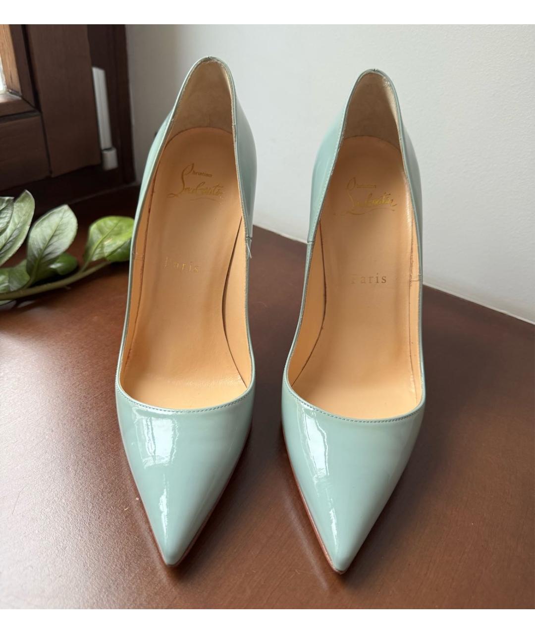 CHRISTIAN LOUBOUTIN Голубые туфли из лакированной кожи, фото 2