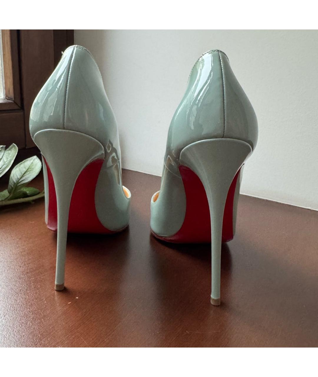 CHRISTIAN LOUBOUTIN Голубые туфли из лакированной кожи, фото 4
