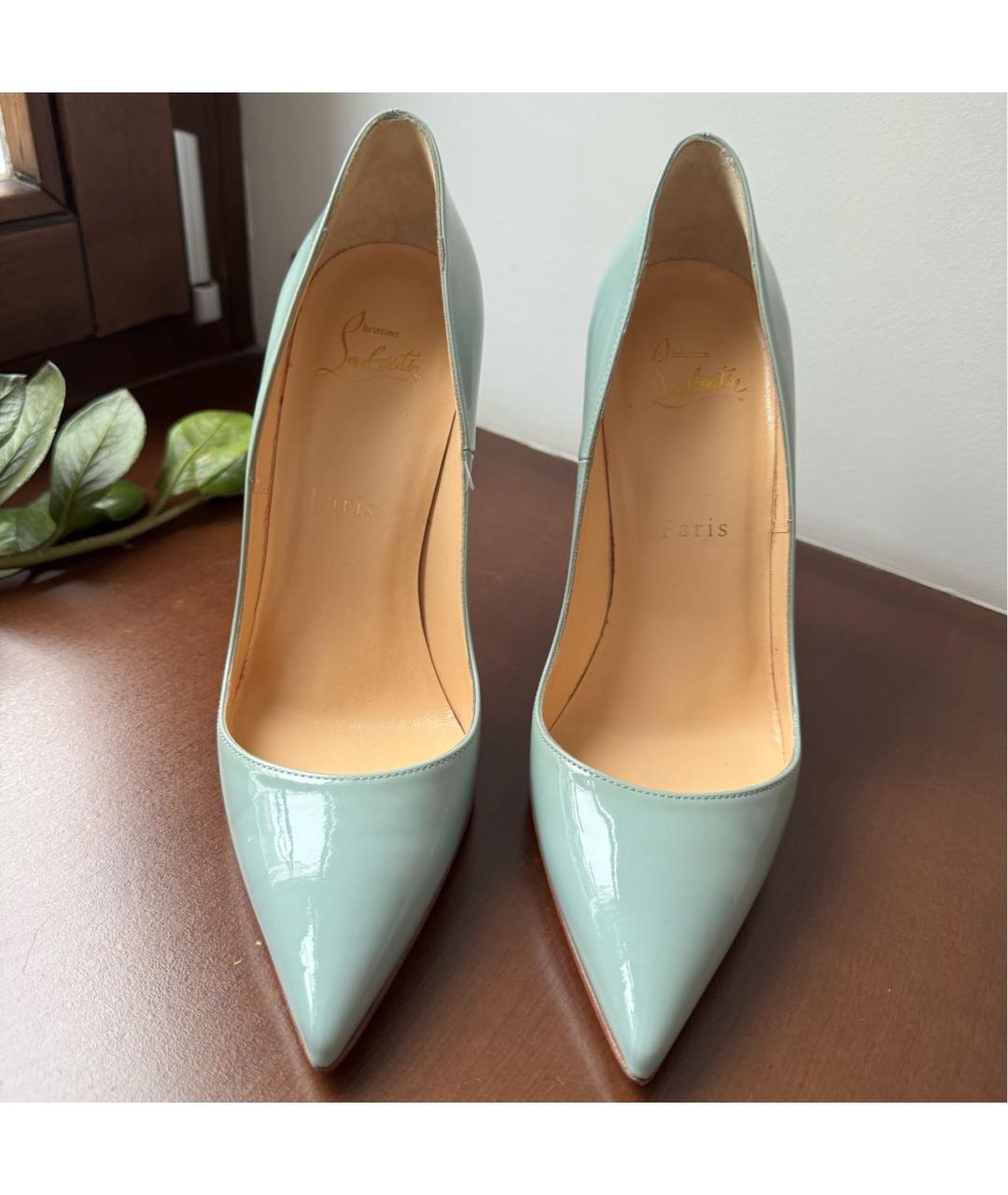 CHRISTIAN LOUBOUTIN Голубые туфли из лакированной кожи, фото 3