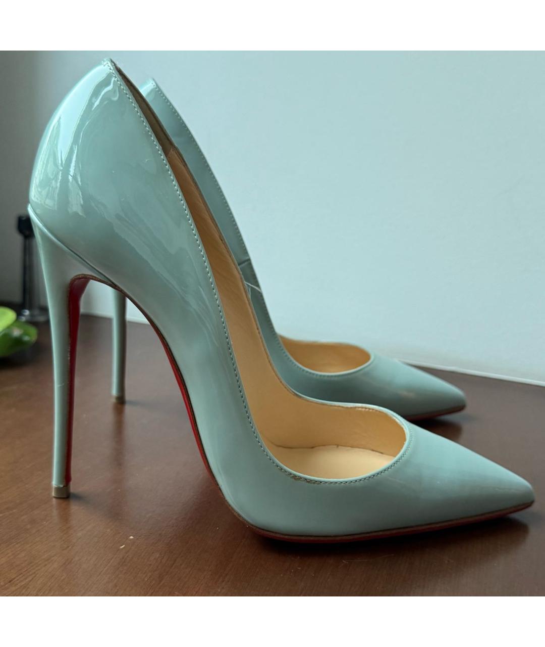 CHRISTIAN LOUBOUTIN Голубые туфли из лакированной кожи, фото 5