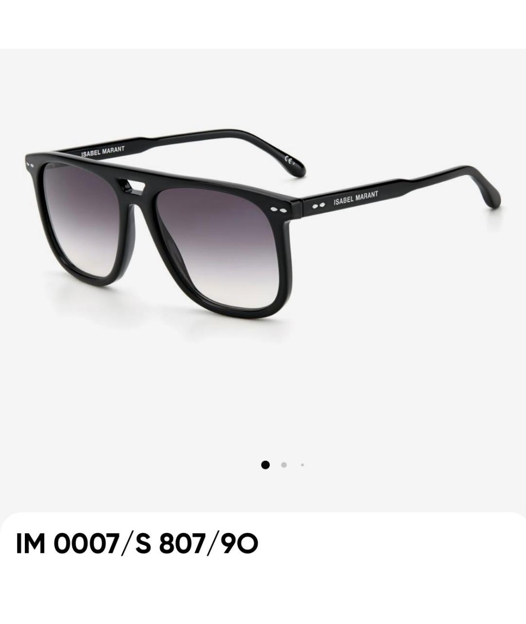 ISABEL MARANT Черные пластиковые солнцезащитные очки, фото 9