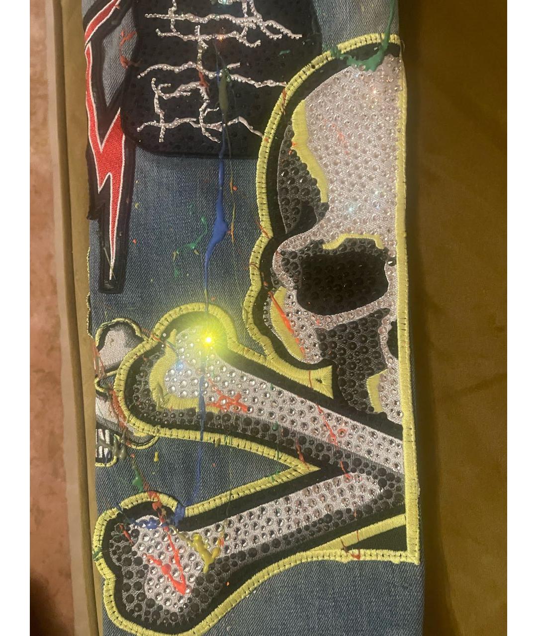 PHILIPP PLEIN Мульти хлопковые прямые джинсы, фото 3