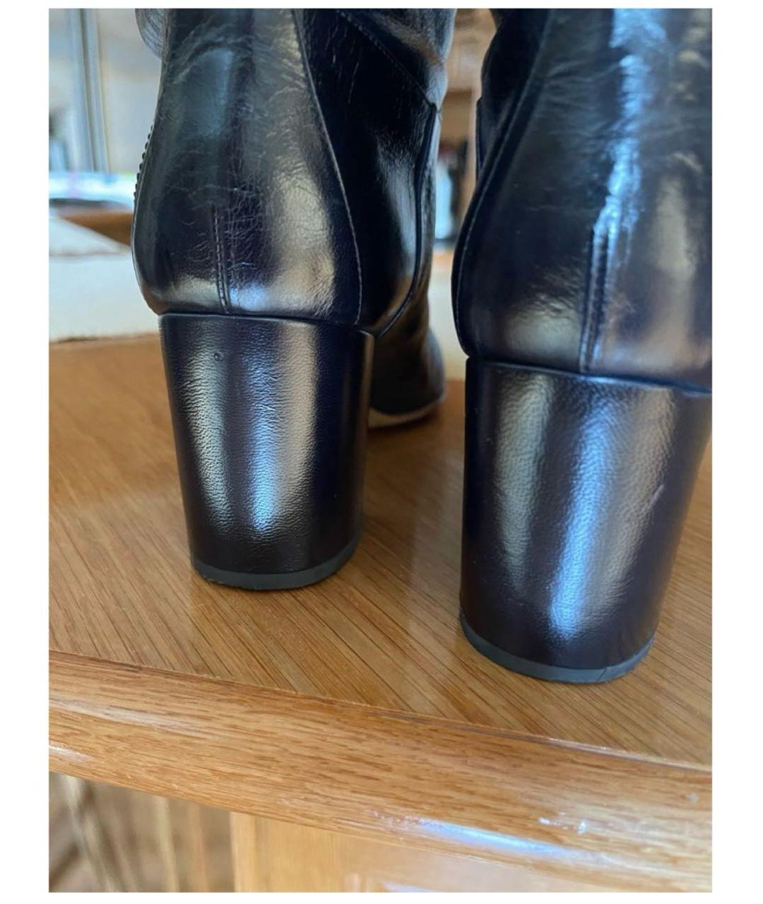 CHANEL Темно-синие кожаные сапоги, фото 6
