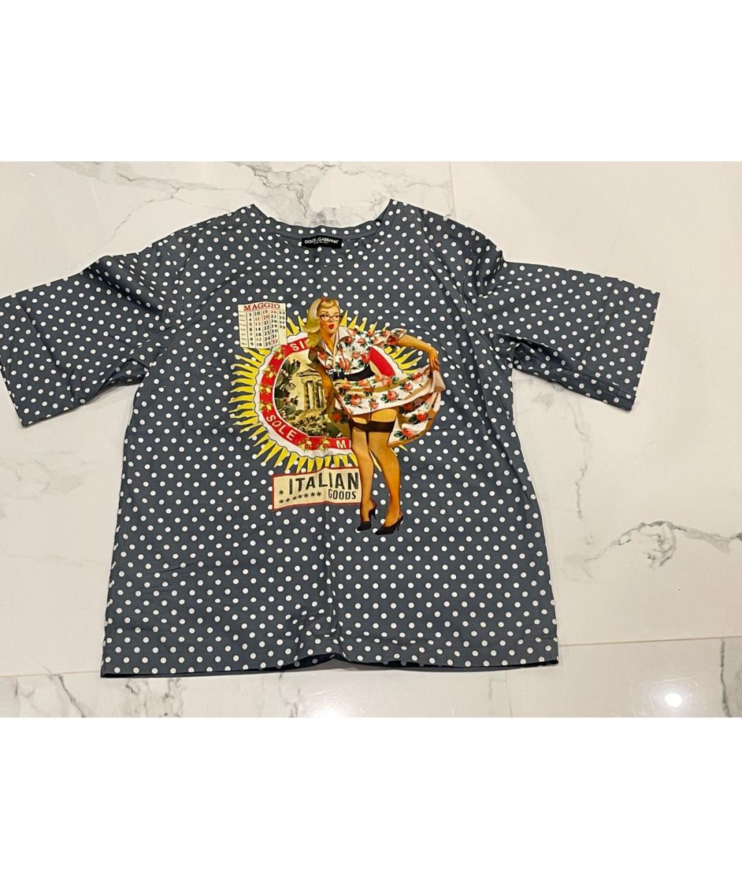 DOLCE&GABBANA Серая хлопковая блузы, фото 6