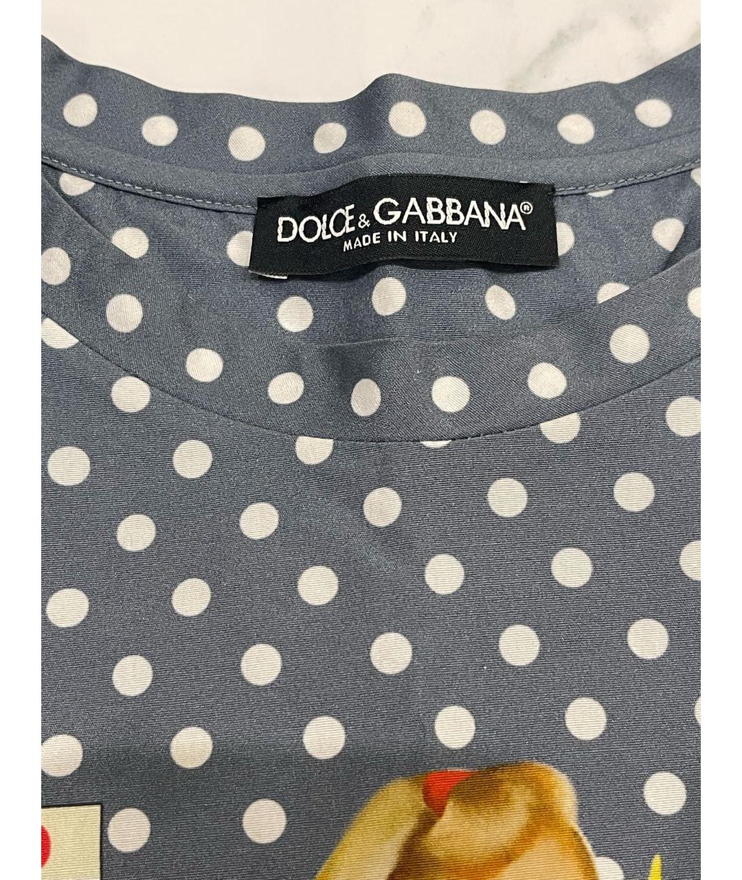 DOLCE&GABBANA Серая хлопковая блузы, фото 5