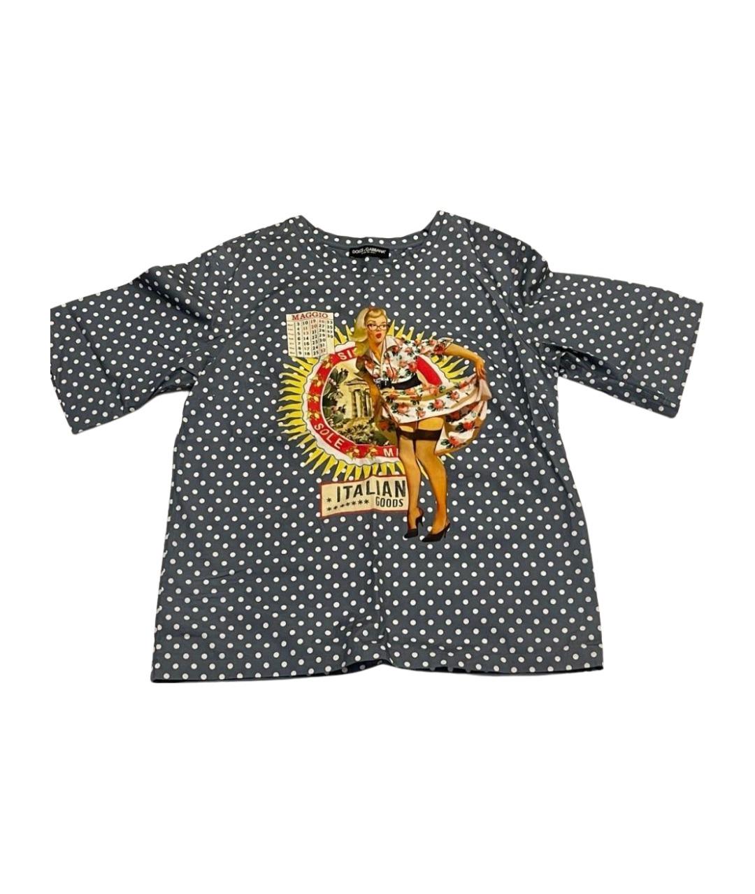 DOLCE&GABBANA Серая хлопковая блузы, фото 1