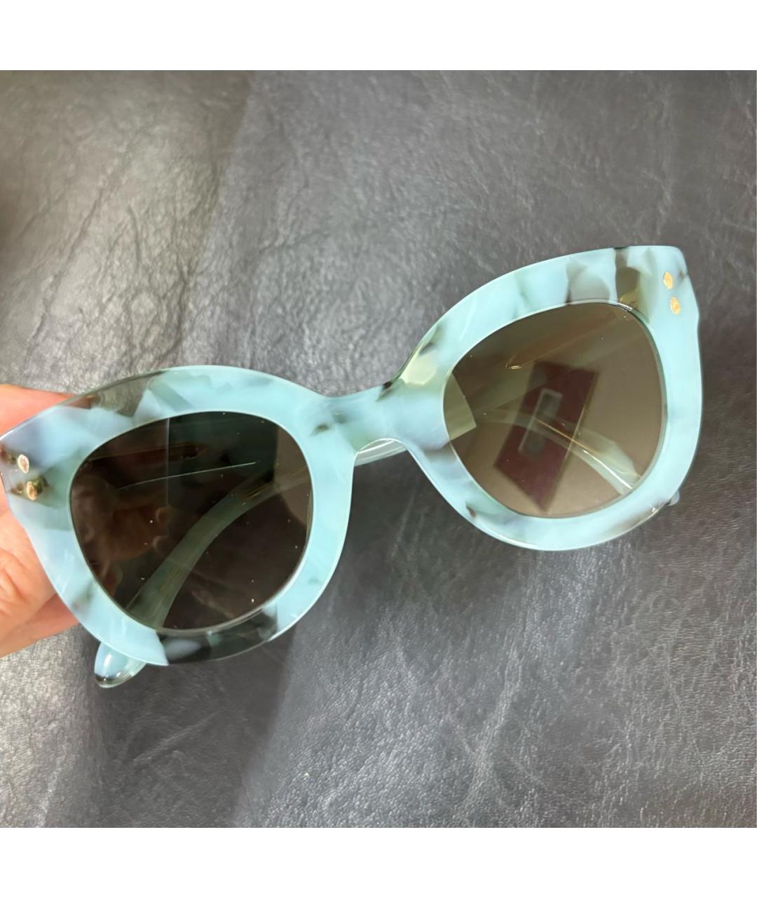 ISABEL MARANT Бирюзовые пластиковые солнцезащитные очки, фото 4