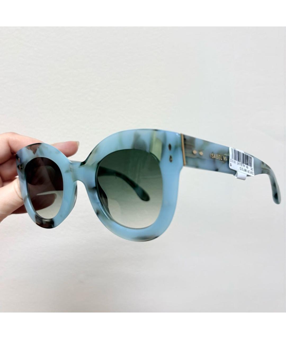 ISABEL MARANT Бирюзовые пластиковые солнцезащитные очки, фото 7