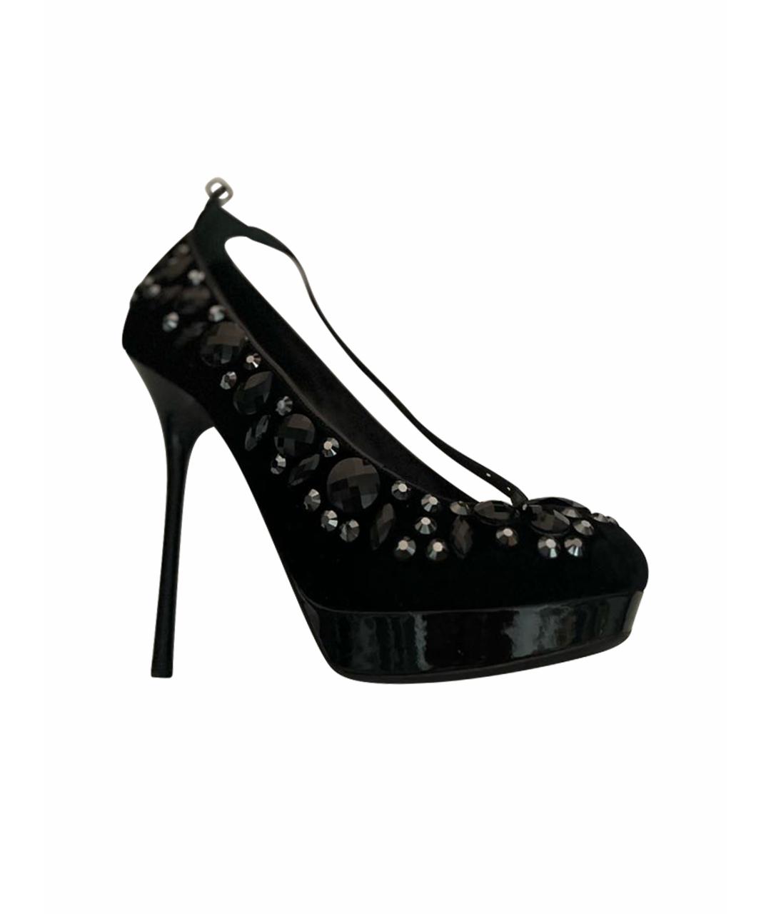 JOHN GALLIANO Черные бархатные туфли, фото 1