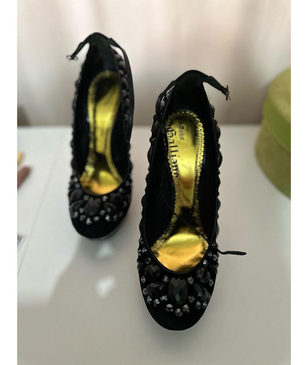 JOHN GALLIANO Черные бархатные туфли, фото 2