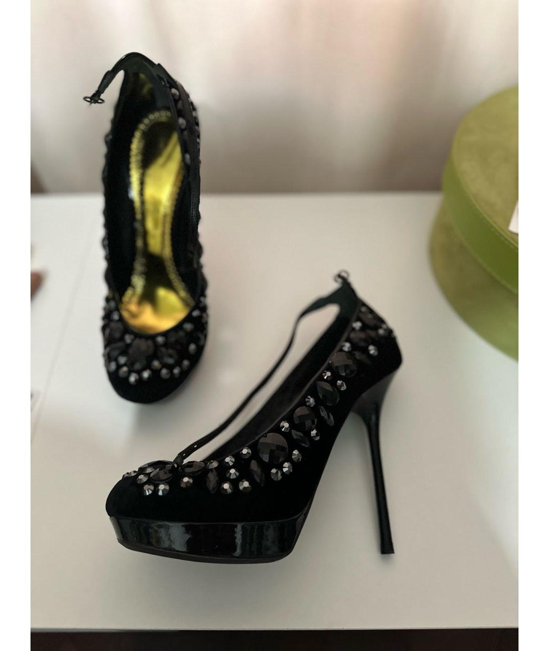 JOHN GALLIANO Черные бархатные туфли, фото 4