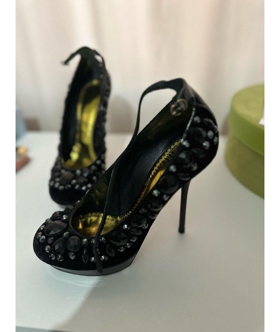 JOHN GALLIANO Черные бархатные туфли, фото 3