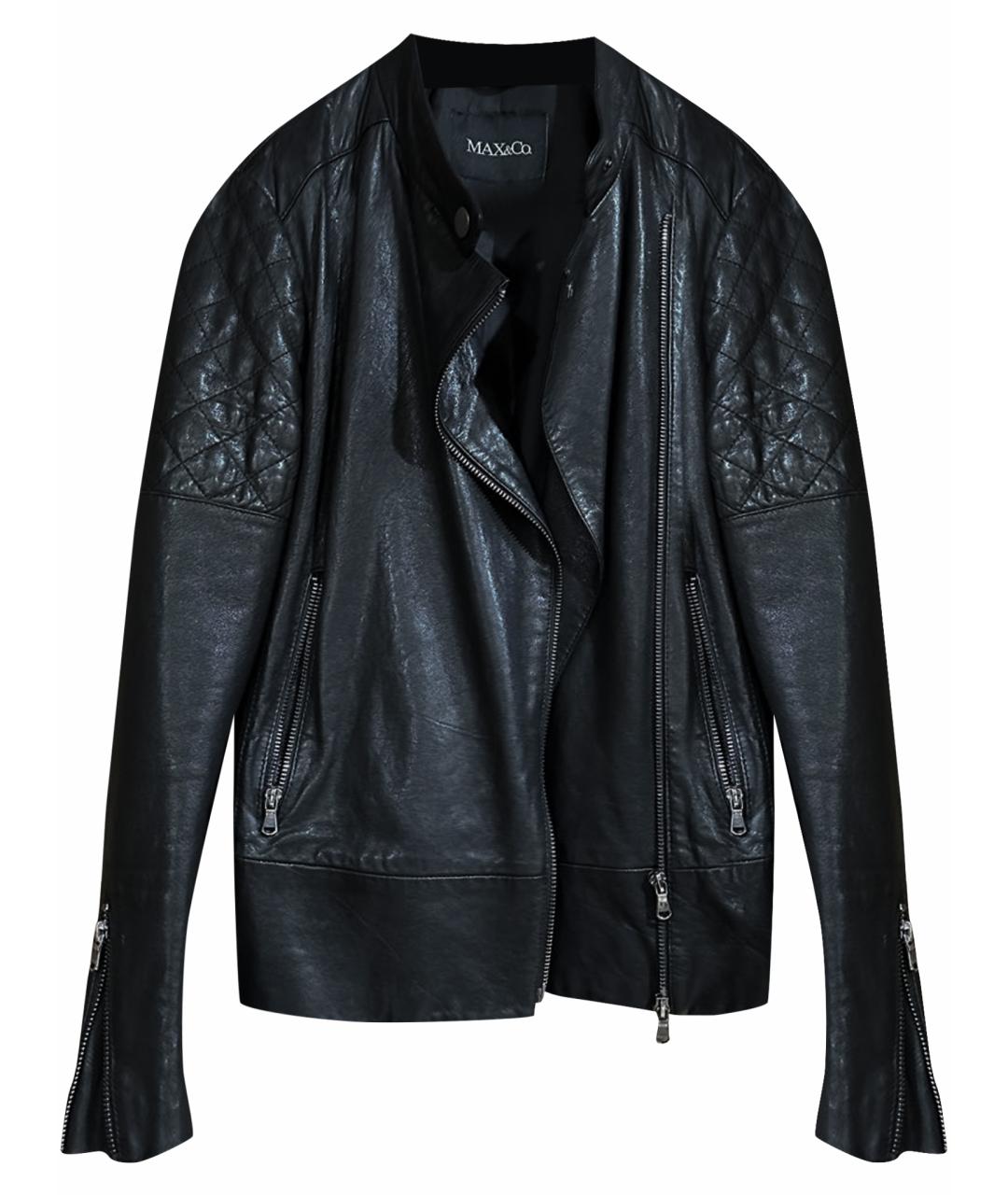 MAX&CO Черная кожаная куртка, фото 1