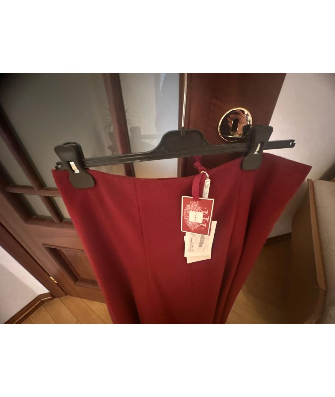 MAX MARA Бордовая шерстяная юбка макси, фото 3