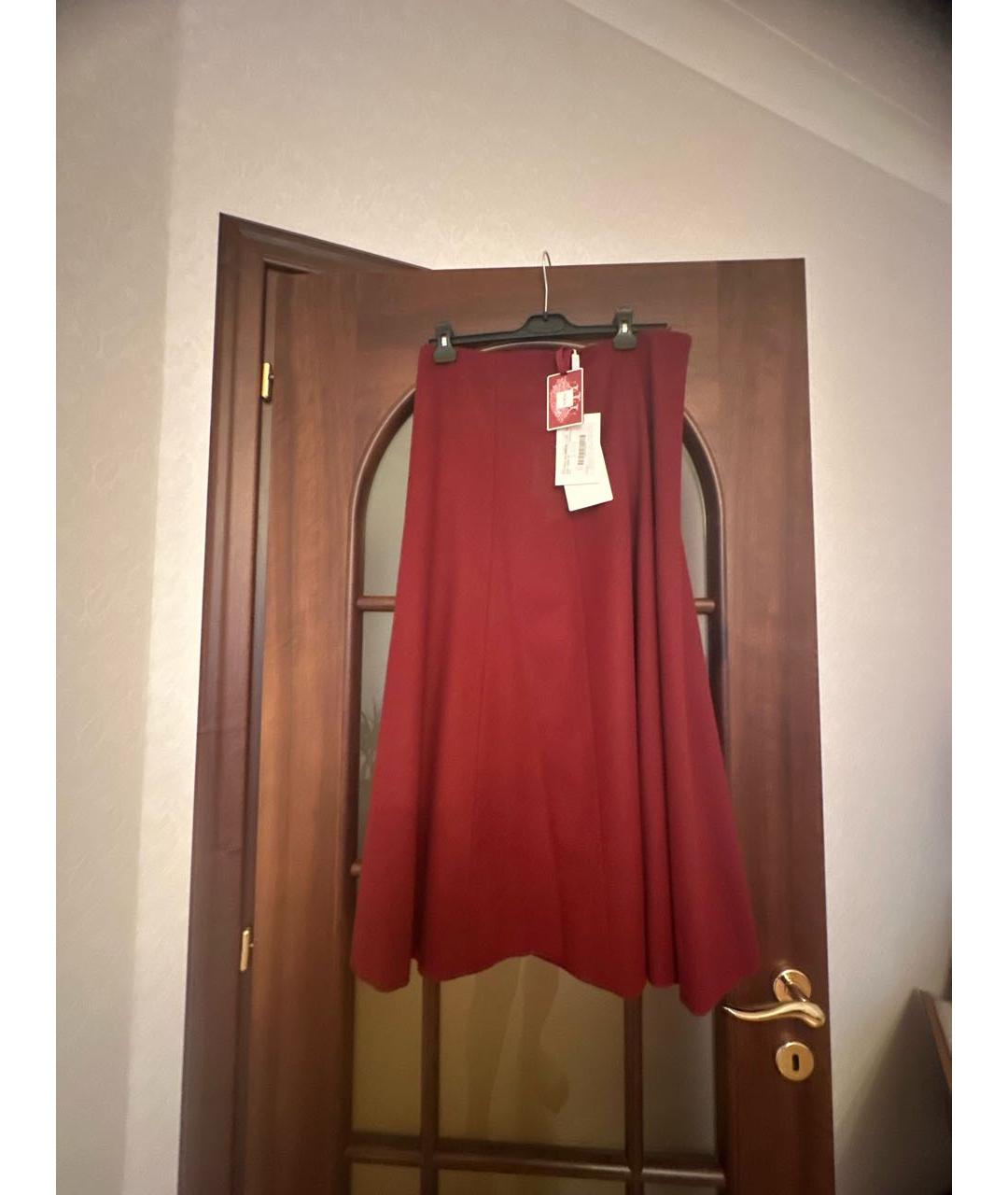 MAX MARA Бордовая шерстяная юбка макси, фото 2