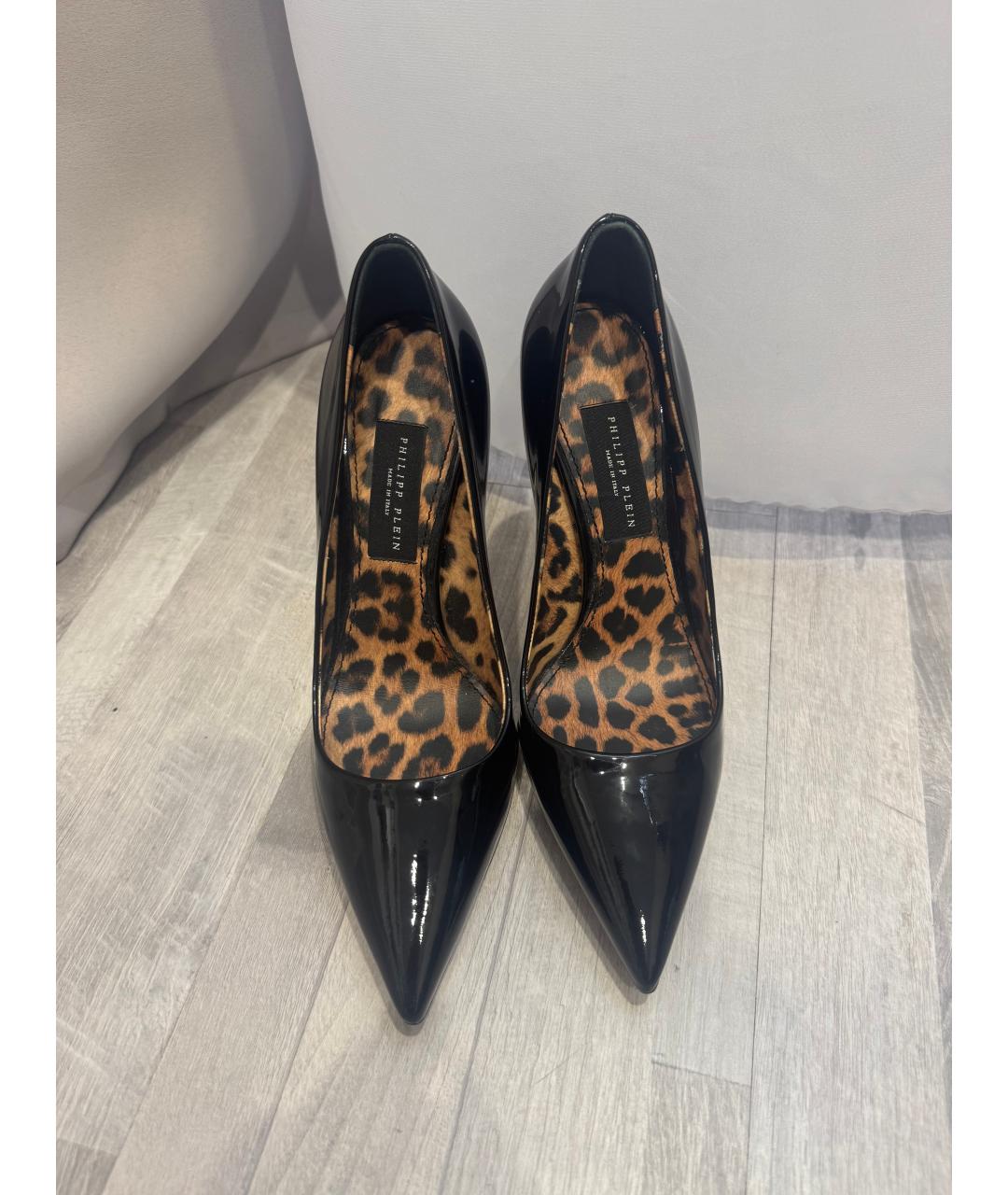 PHILIPP PLEIN Черные туфли из лакированной кожи, фото 2