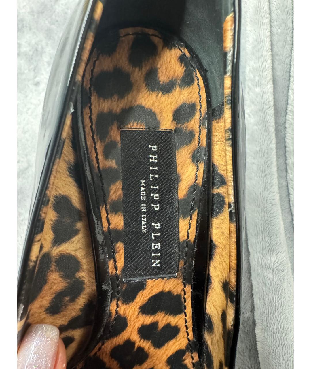 PHILIPP PLEIN Черные туфли из лакированной кожи, фото 8