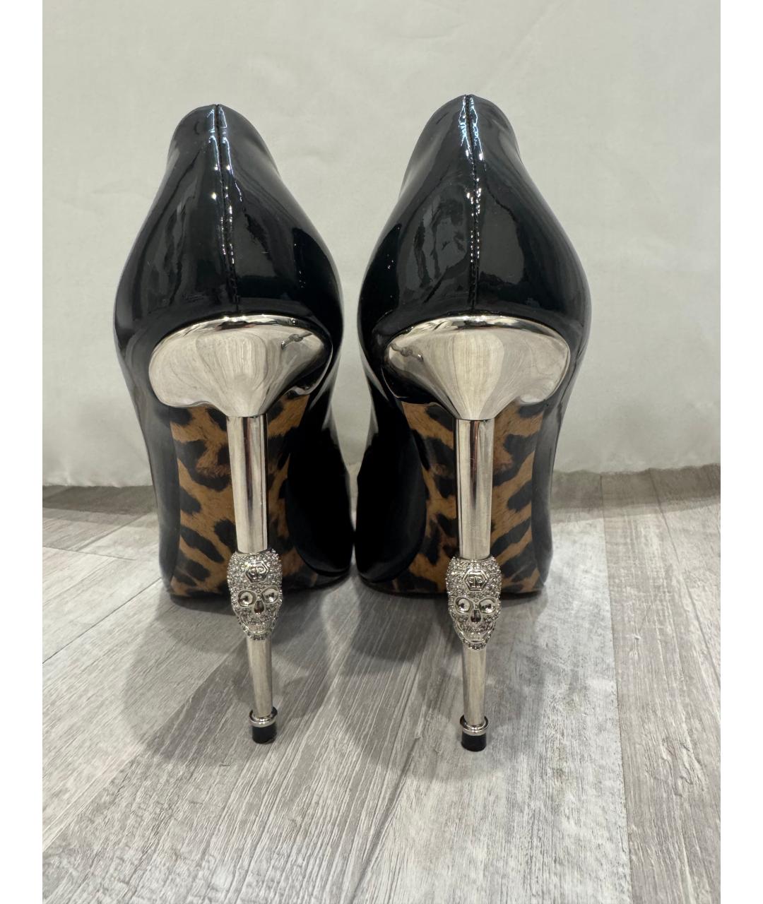 PHILIPP PLEIN Черные туфли из лакированной кожи, фото 4