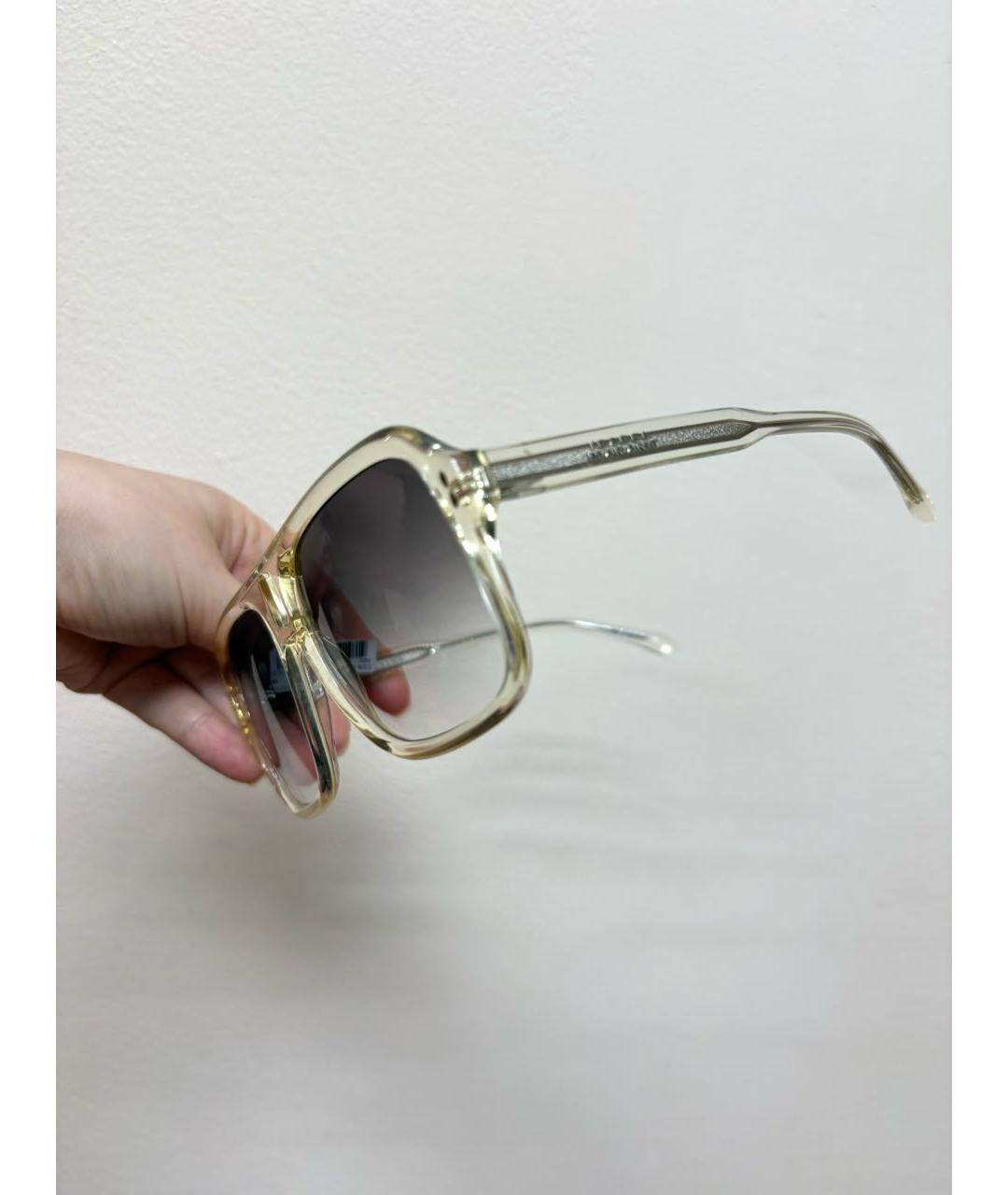 ISABEL MARANT Бежевые пластиковые солнцезащитные очки, фото 7