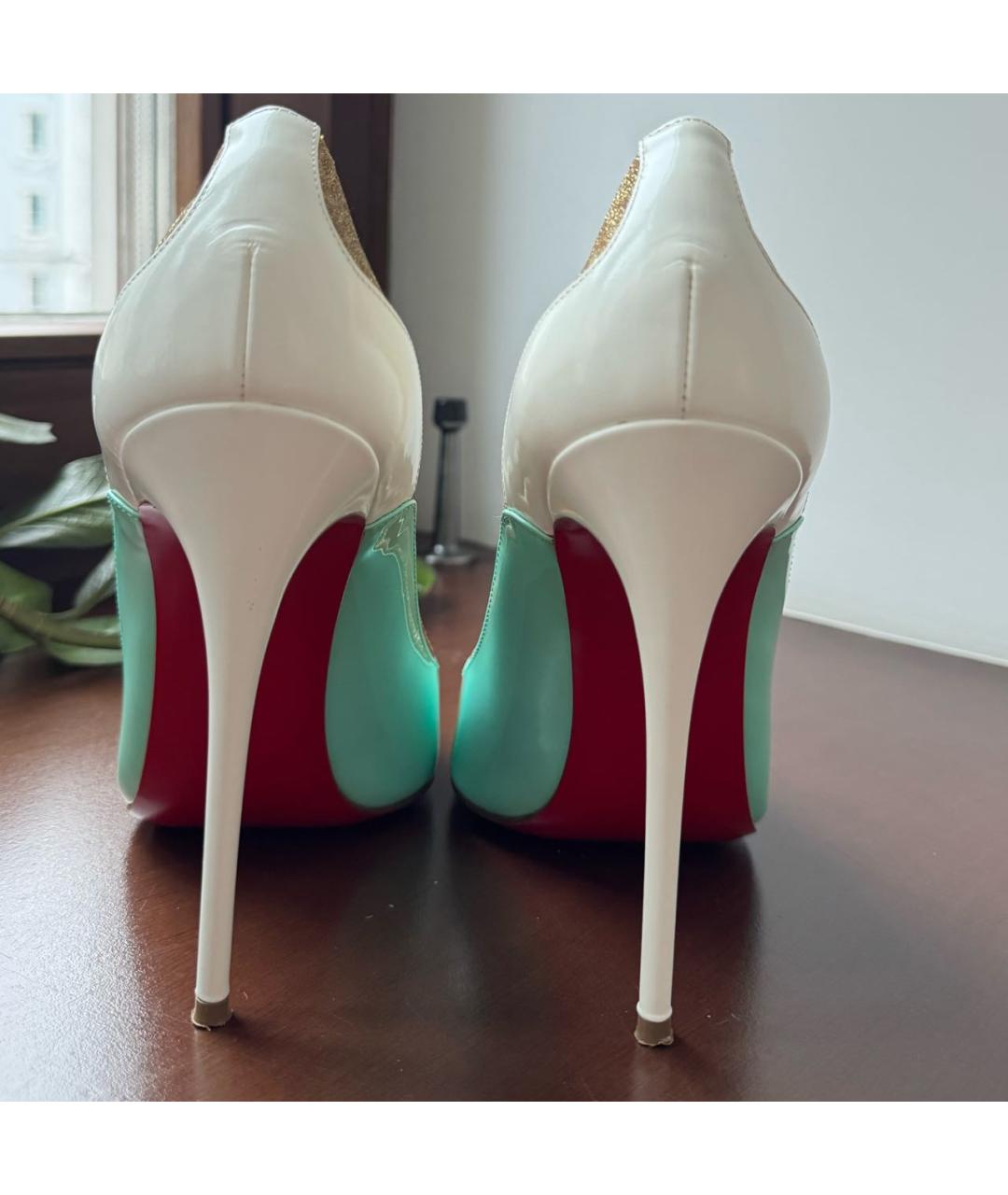 CHRISTIAN LOUBOUTIN Бирюзовые туфли из лакированной кожи, фото 4