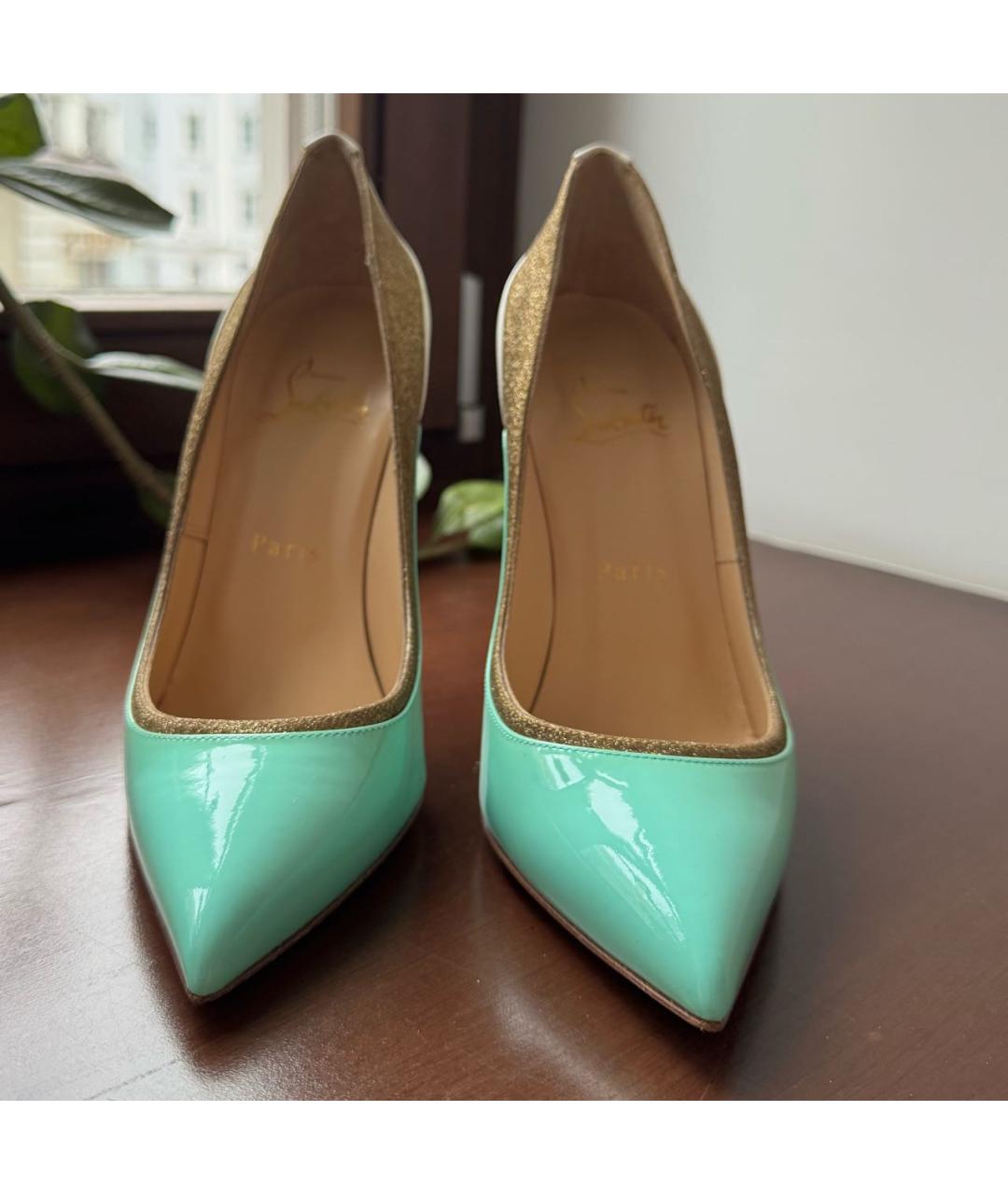CHRISTIAN LOUBOUTIN Бирюзовые туфли из лакированной кожи, фото 2
