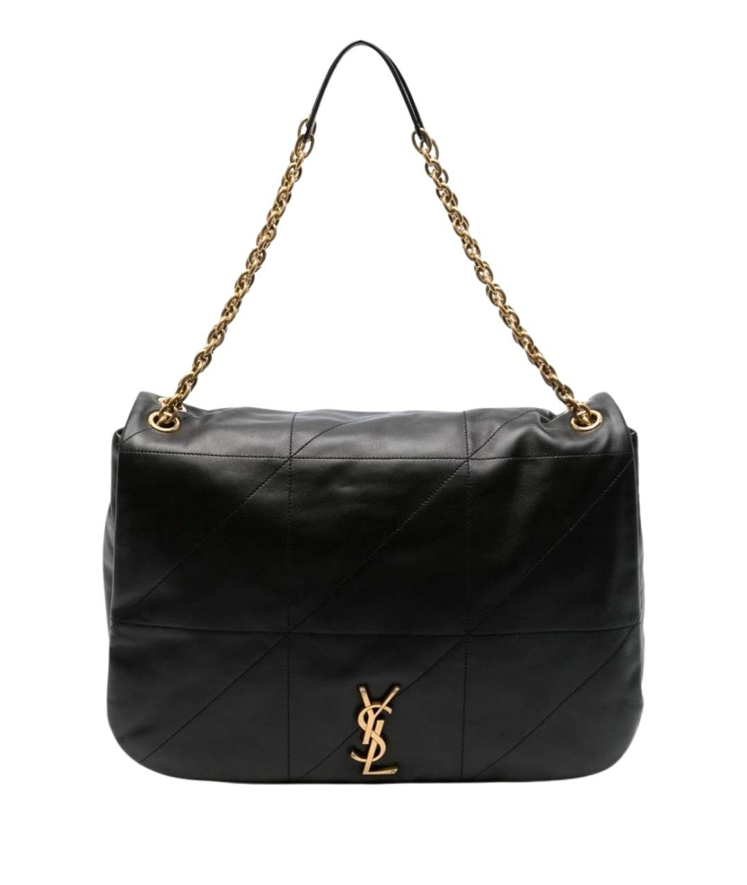 SAINT LAURENT Черная кожаная сумка через плечо, фото 1