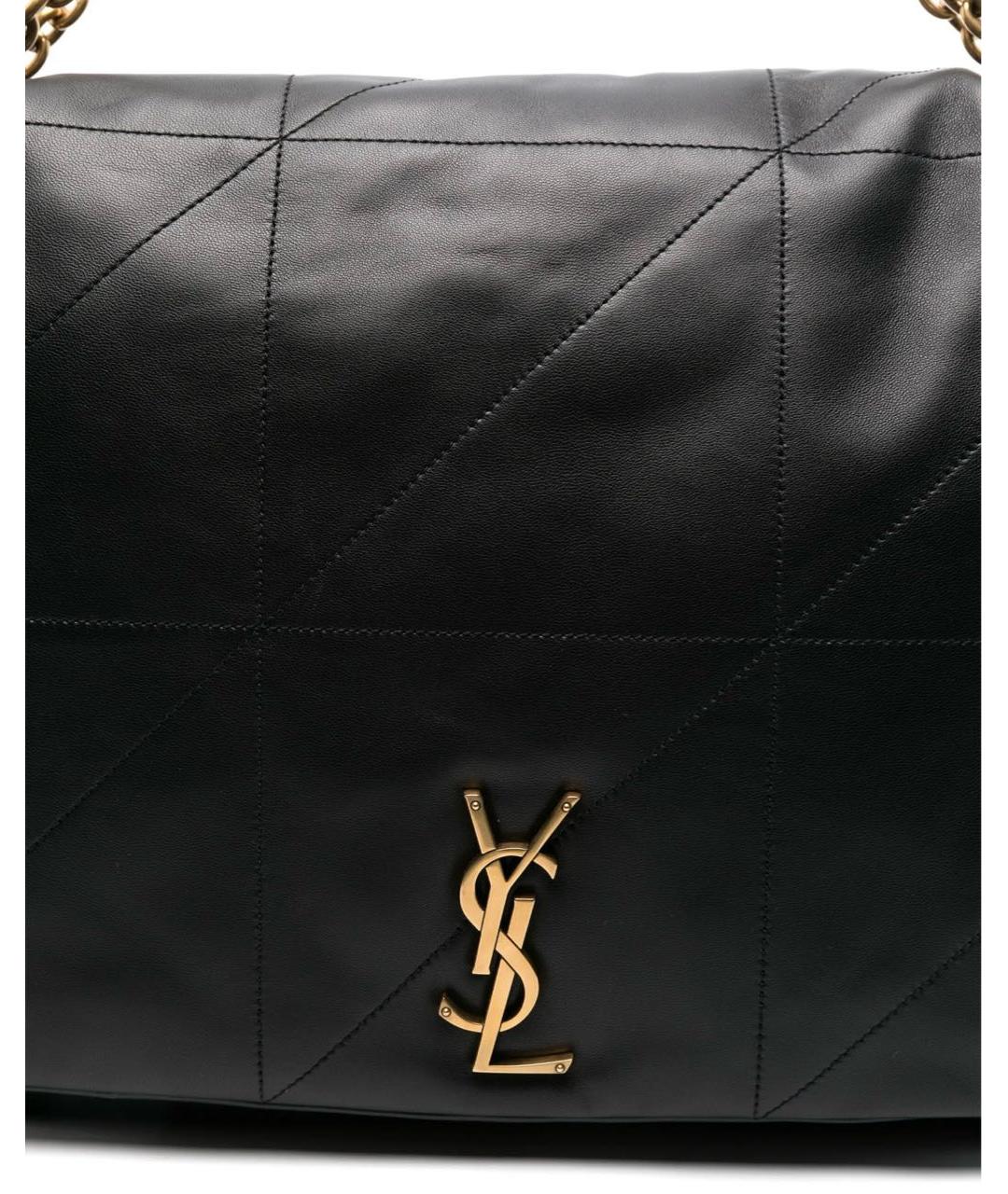 SAINT LAURENT Черная кожаная сумка через плечо, фото 2