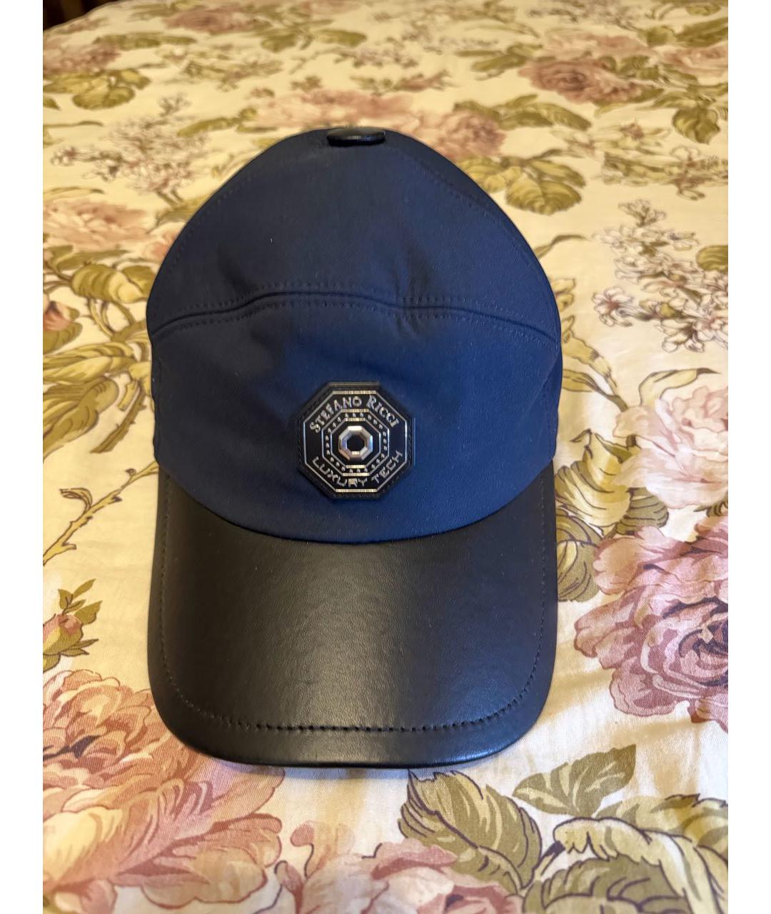 STEFANO RICCI Синяя хлопковая кепка/бейсболка, фото 4