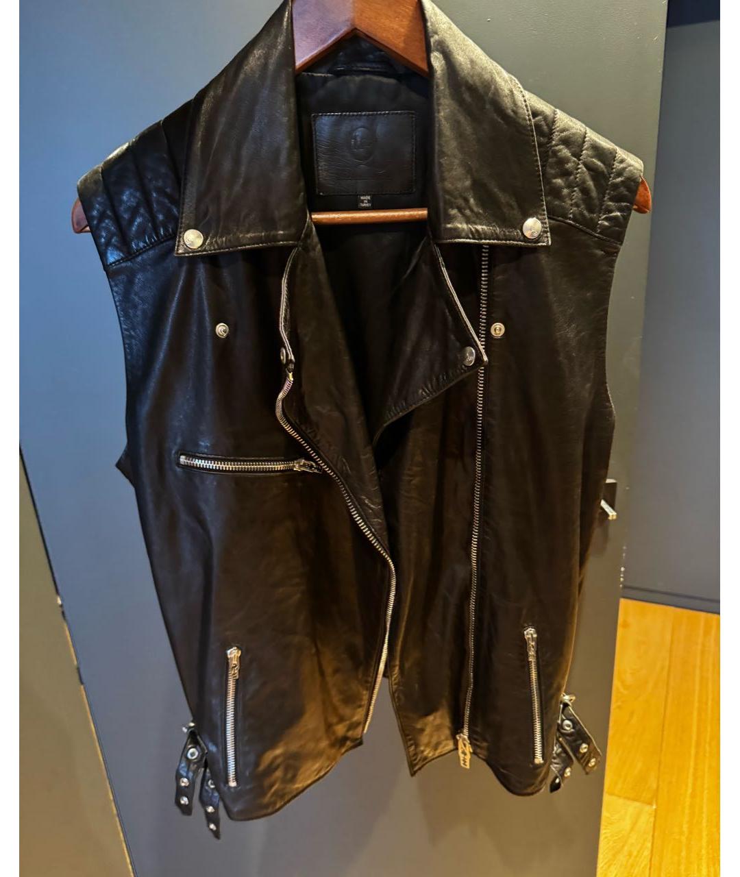 ALEXANDER MCQUEEN Черный кожаный жилет, фото 5