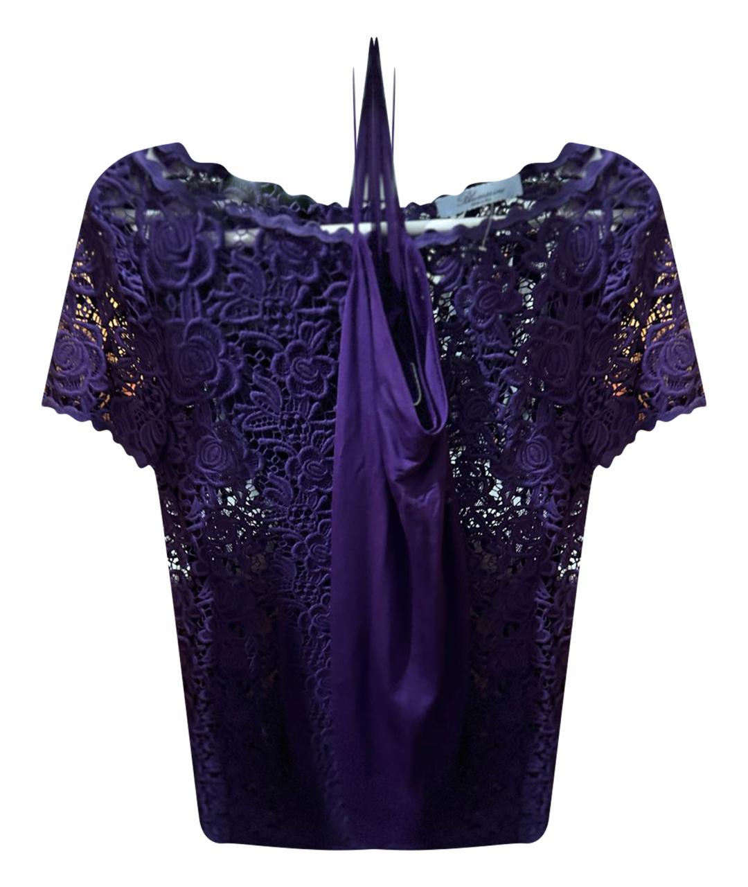 BLUMARINE Фиолетовое хлопко-эластановое коктейльное платье, фото 1