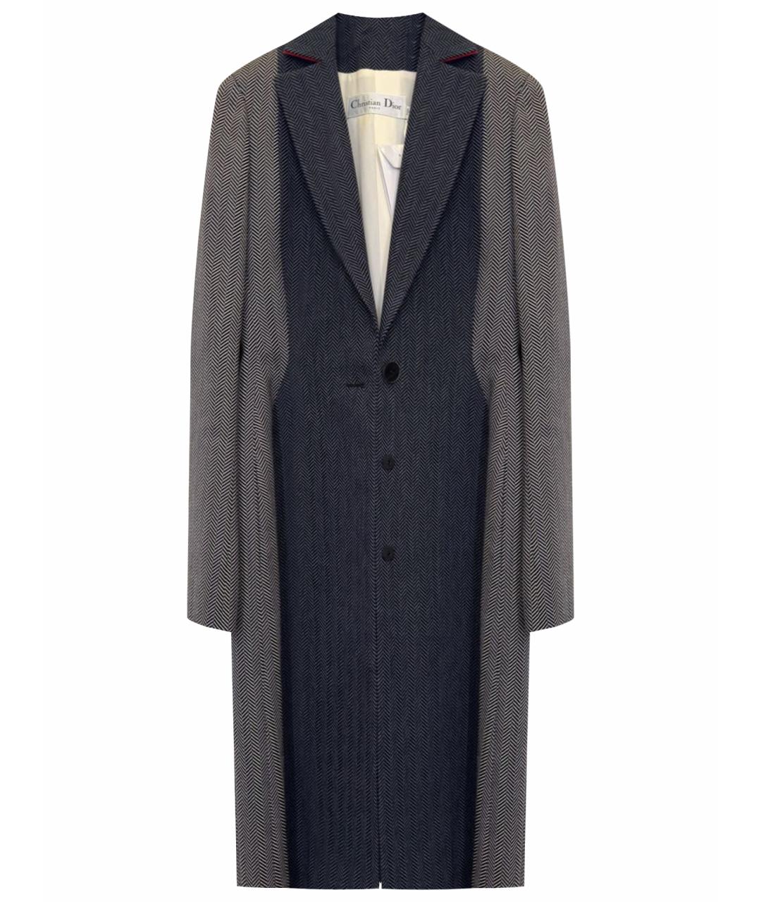 CHRISTIAN DIOR Серое шерстяное пальто, фото 1