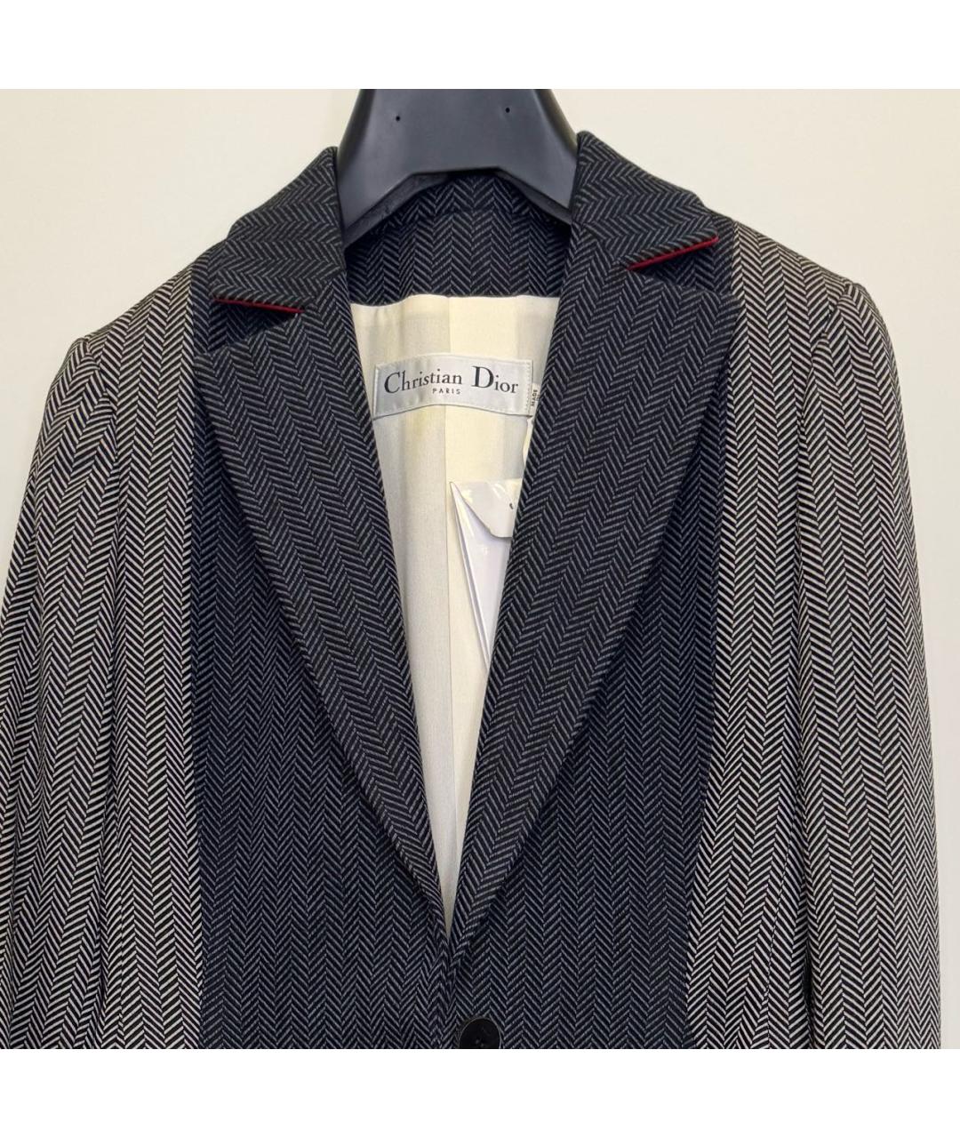 CHRISTIAN DIOR Серое шерстяное пальто, фото 4