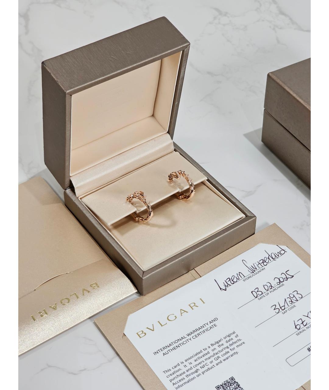 BVLGARI Золотые серьги из розового золота, фото 2