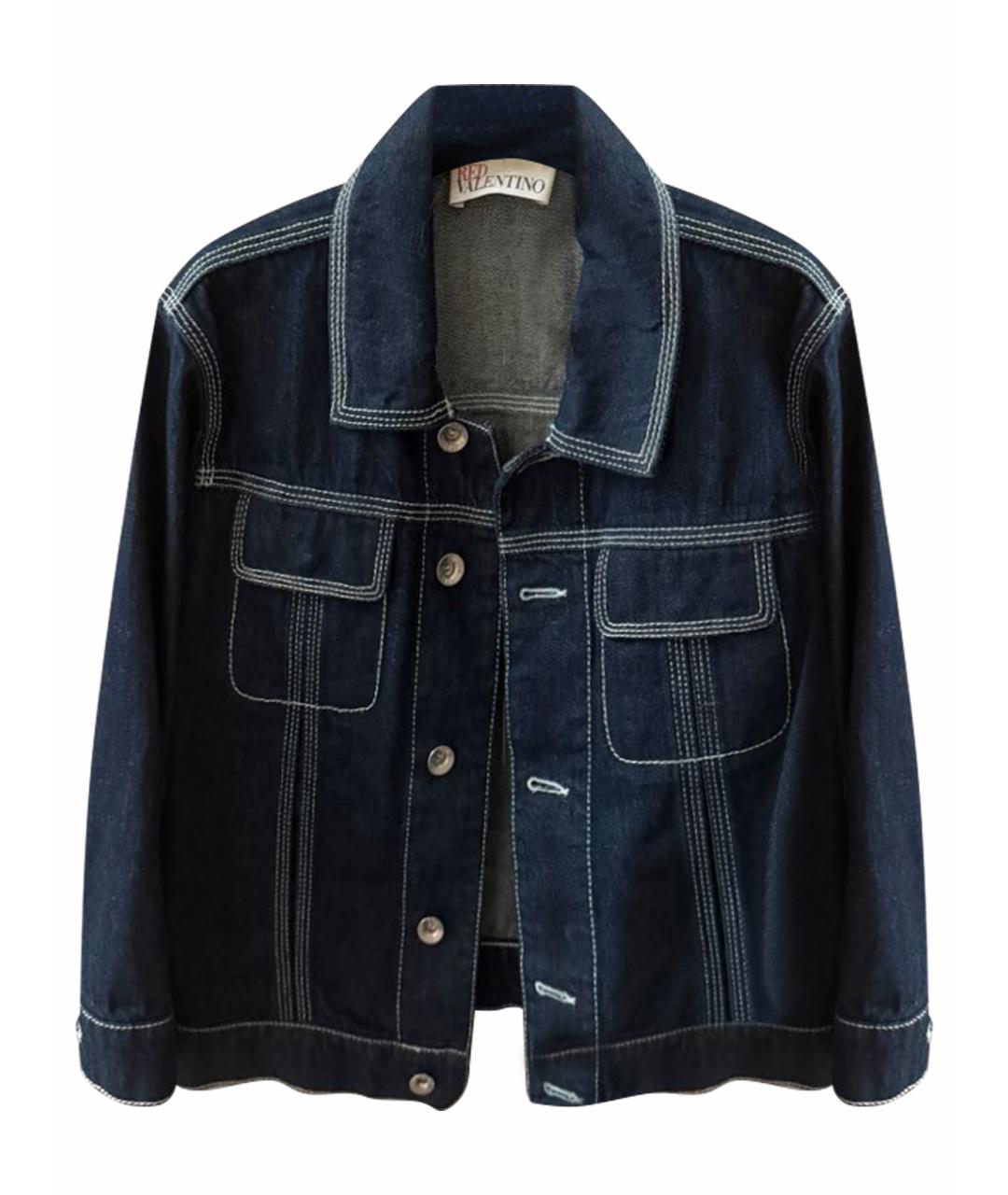 RED VALENTINO Темно-синяя деним жилетка, фото 1