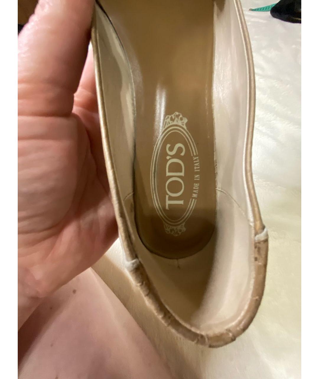 TOD'S Бежевые кожаные балетки, фото 7