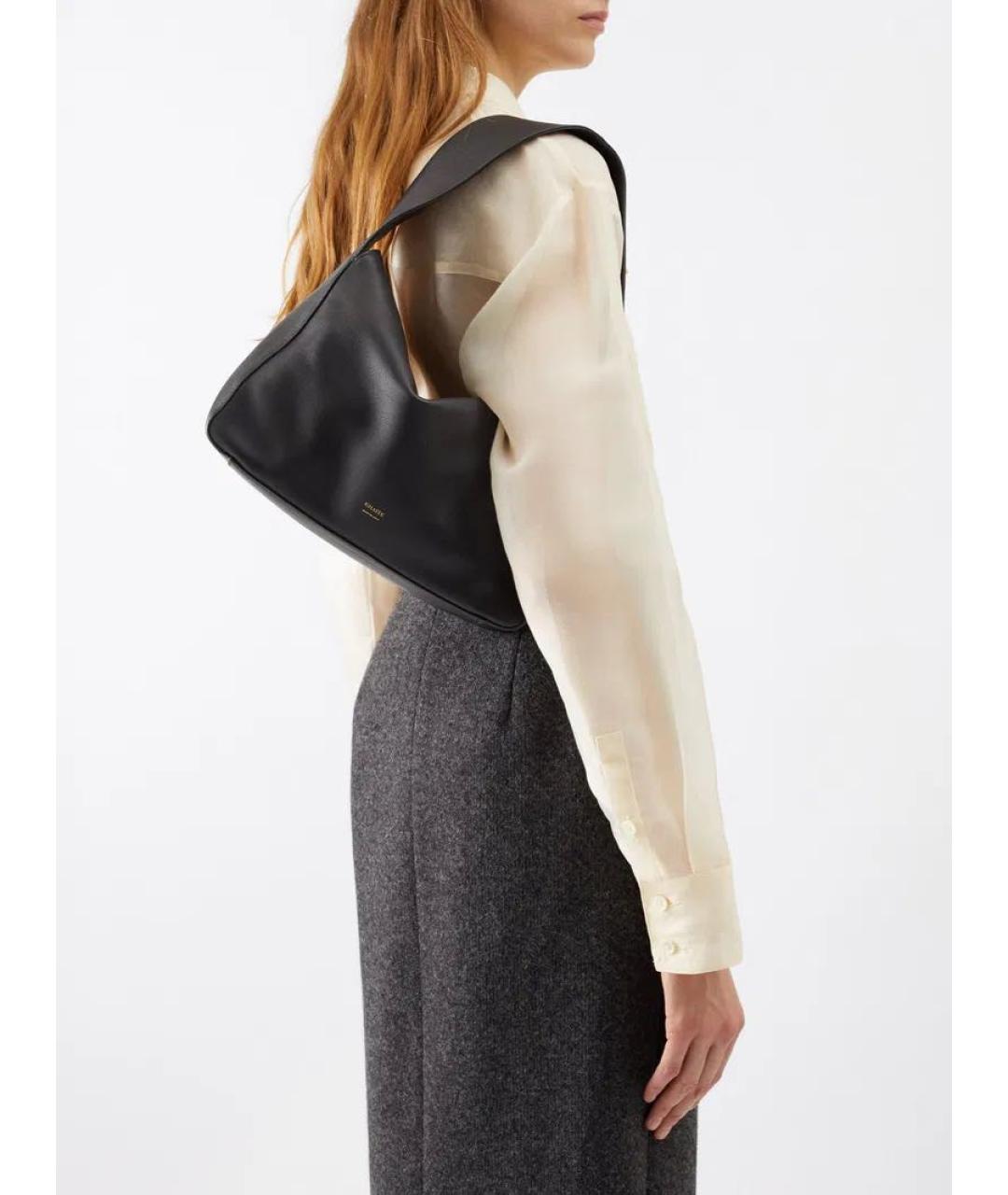 KHAITE Черная кожаная сумка через плечо, фото 7