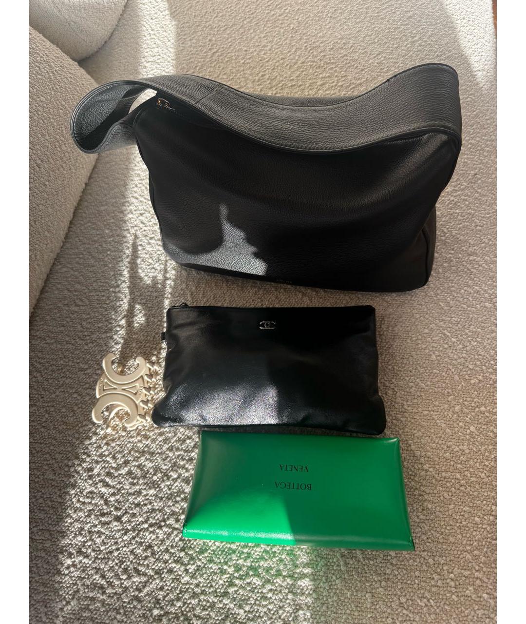 KHAITE Черная кожаная сумка через плечо, фото 6