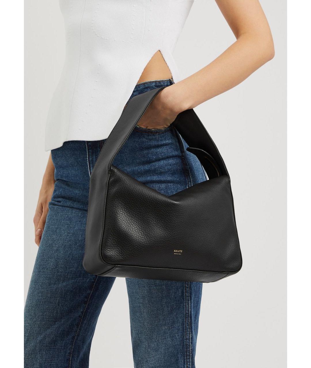 KHAITE Черная кожаная сумка через плечо, фото 8