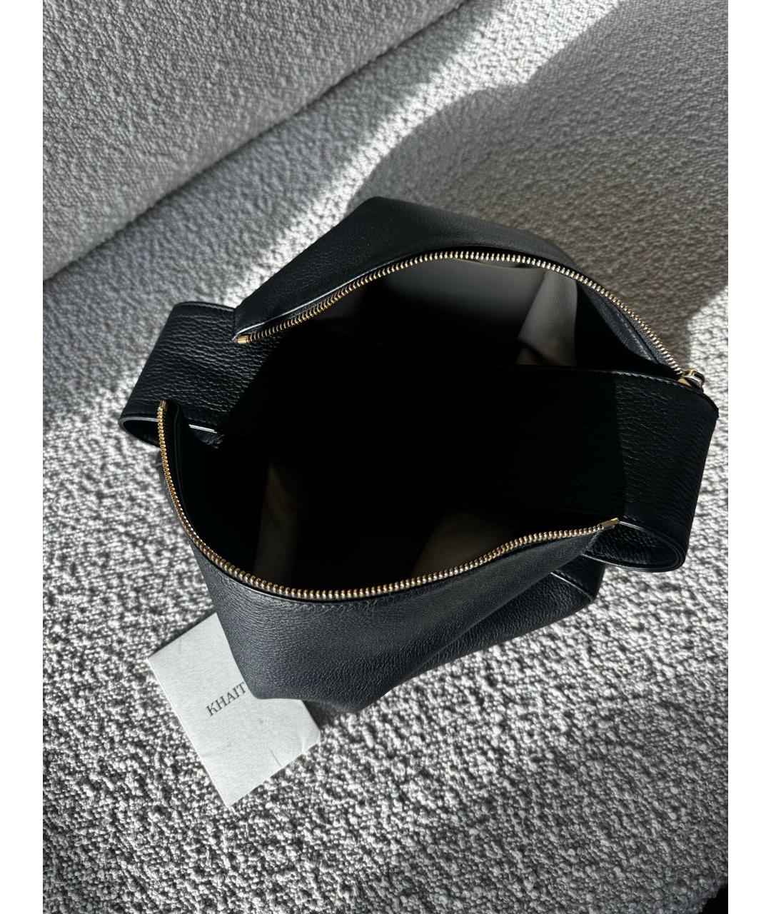 KHAITE Черная кожаная сумка через плечо, фото 3