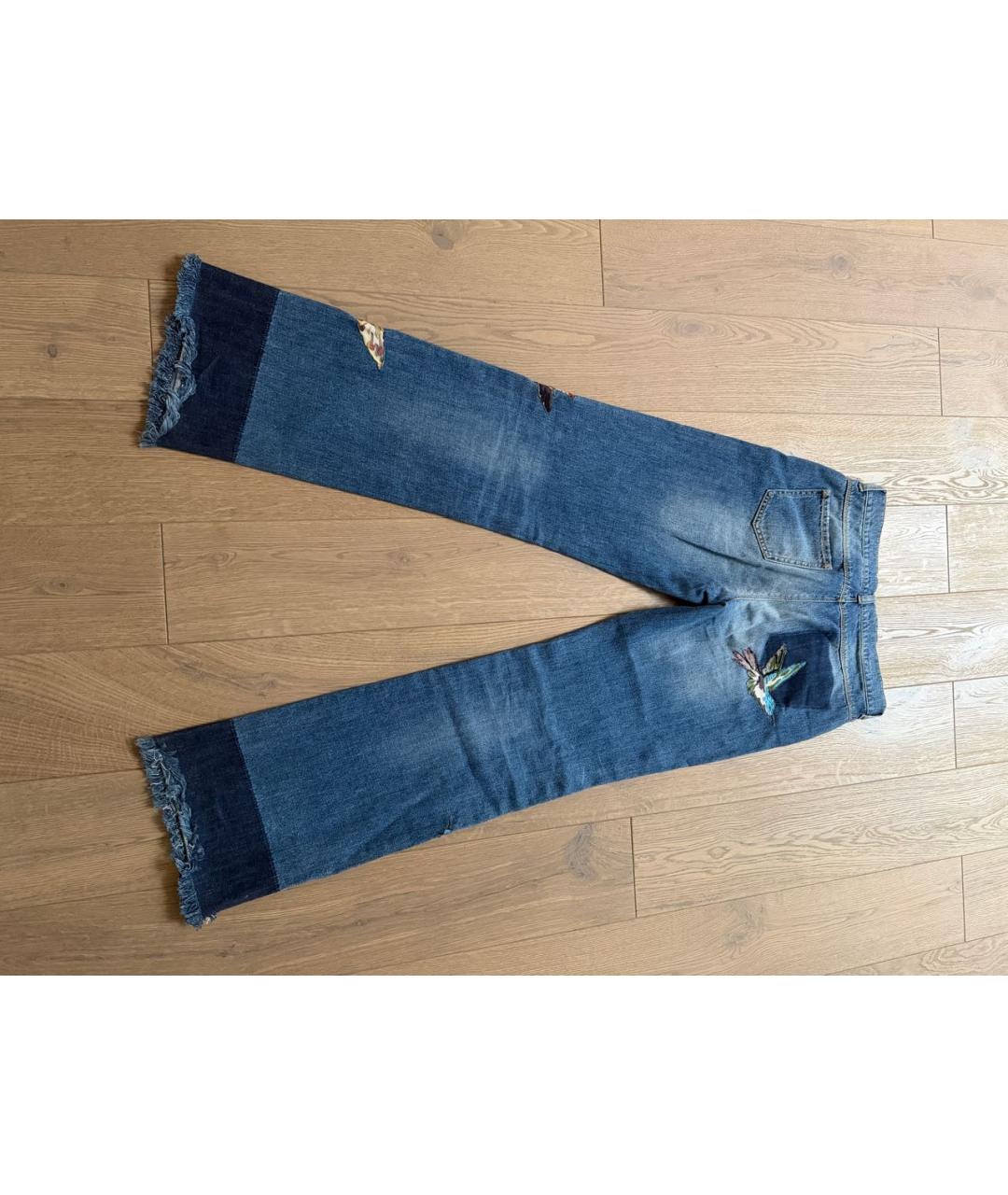 RED VALENTINO Синие хлопковые прямые джинсы, фото 2