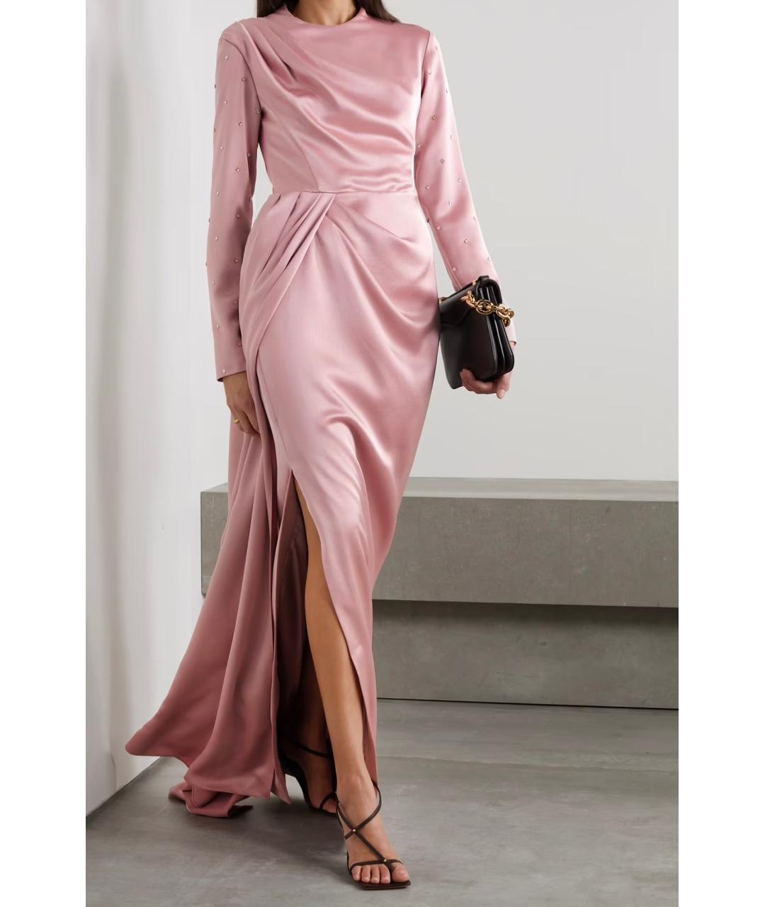 RASARIO Розовое атласное коктейльное платье, фото 2