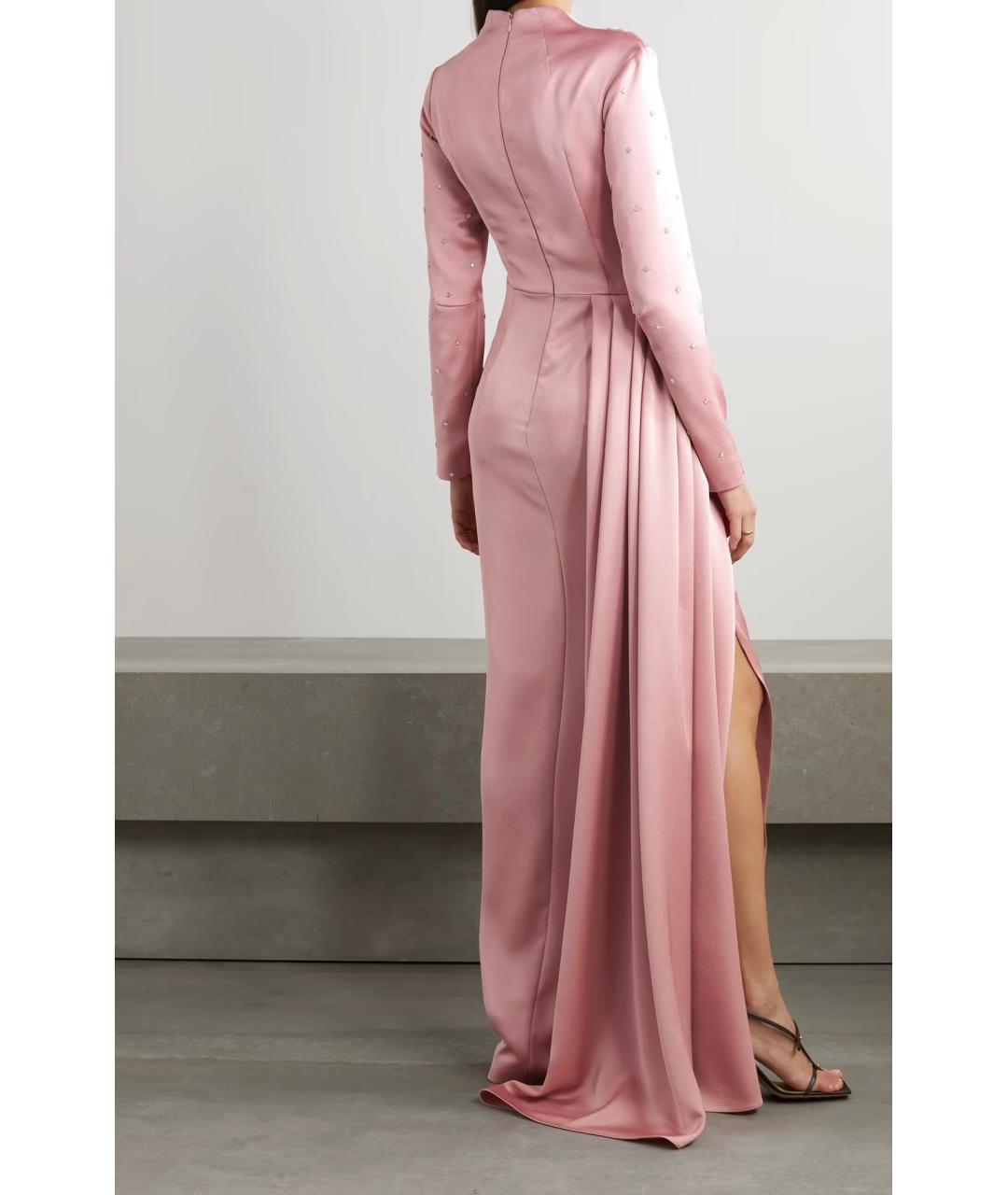 RASARIO Розовое атласное коктейльное платье, фото 3