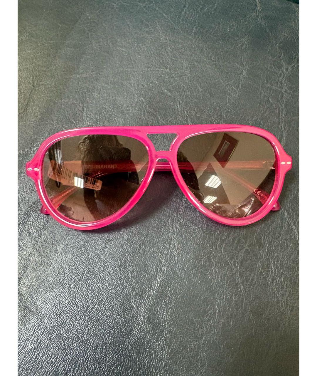 ISABEL MARANT Фуксия пластиковые солнцезащитные очки, фото 6