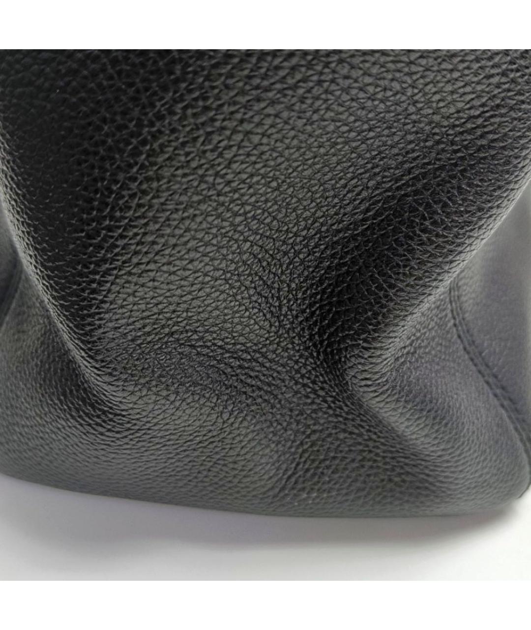 CHANEL Черная кожаная сумка с короткими ручками, фото 5