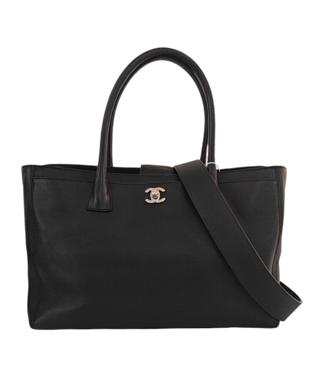 CHANEL Черная кожаная сумка с короткими ручками, фото 6